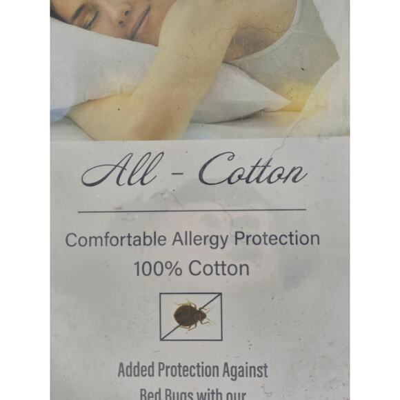 All Cotton Pillow Cover 21x27 BugShield Dust Mite Proof NIP - Picture 4 of 5